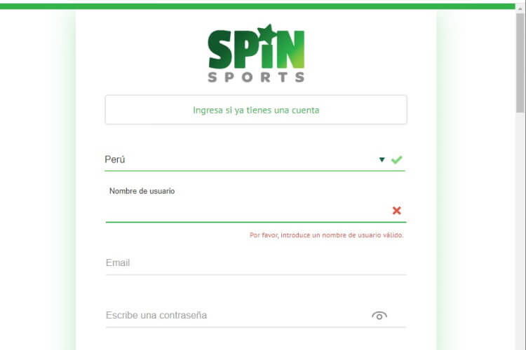 Spin Sports registro
