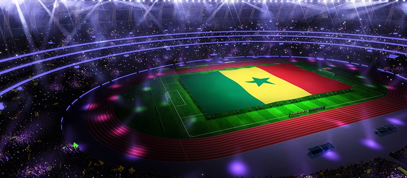 bandera senegal en cancha