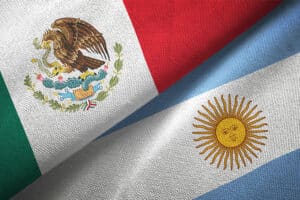 banderas de argentina y mexico