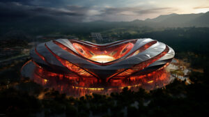 Modern futuristic giant stadium concept design